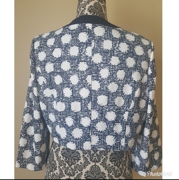Navy & White crop blazer jacket - Picture 3 of 8